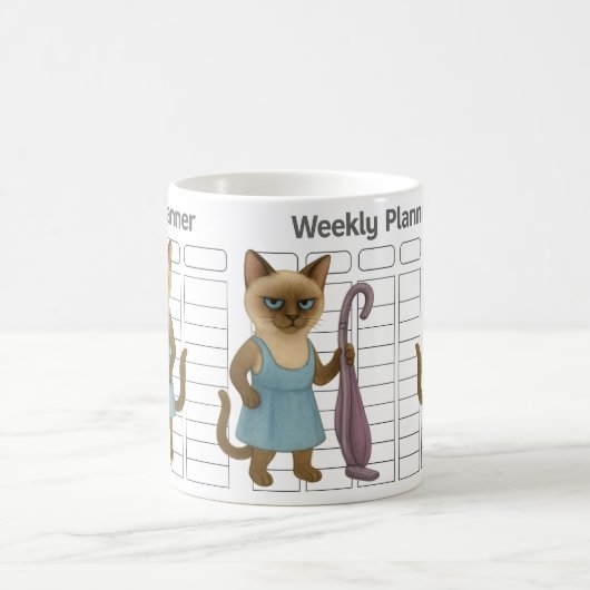 Cat Housewife weekly planner Kaffeetasse (Mittel)
