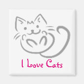 Cat Hug I Liebe Cats Magnet (Vorne)