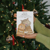 Cat Hug Meowy Weihnachten & Zweck Neujahr Postkarte
