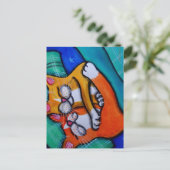 Cat Hugs Postkarte (Stehend Vorderseite)