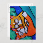 Cat Hugs Postkarte (Vorne/Hinten)