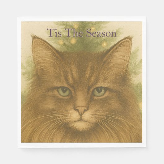 Cat Humor Christmas Serviette (Vorderseite)
