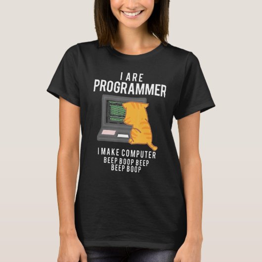 Cat I are Programmer I make computer T-Shirt (Vorderseite)