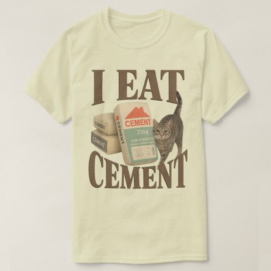 Cat 'I Eat Cement' Meme Shirt - Odly Speci (Design vorne)