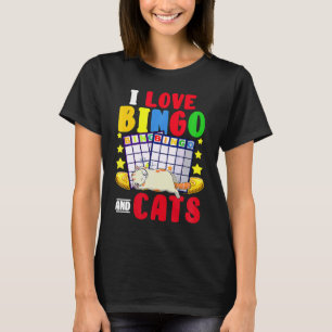 Cat I Liebe Bingo and Cats Gambling Bingo Player B T-Shirt
