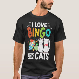 Cat I Liebe Bingo and Cats Gambling Bingo Player B T-Shirt
