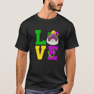Cat I Liebe Mardi Gras Kostüm Pet Cat Kitten Love T-Shirt