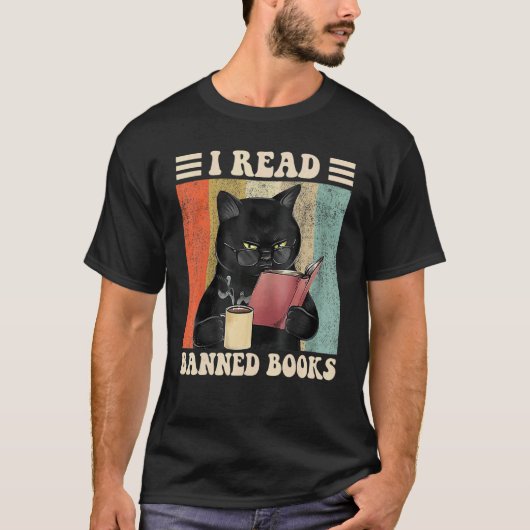 Cat I Read Banned Books Bookworms Reading Book 3 T-Shirt (Vorderseite)