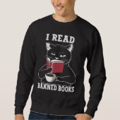 Cat I Read Banned Books Bookworms Reading Book Co Sweatshirt (Vorderseite)