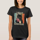Cat I Read Banned Books men Bookworms Reading Book T-Shirt (Vorderseite)