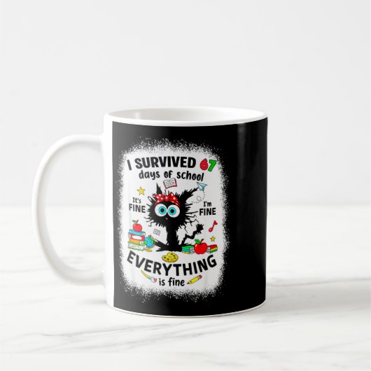 Cat I Survived 67 Days Of School Teachers Students Kaffeetasse (Links)