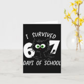 Cat I Survived 67 Days Of School Teachers Students Karte (Gelbe Blume)