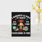 Cat I Survived 67 Days Of School Teachers Students Karte (Gelbe Blume)