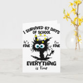 Cat I Survived 67 Days Of School Teachers Students Karte (Gelbe Blume)
