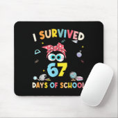 Cat I Survived 67 Days Of School Teachers Students Mousepad (Mit Mouse)