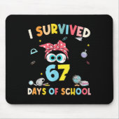 Cat I Survived 67 Days Of School Teachers Students Mousepad (Vorne)