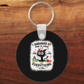 Cat I Survived 67 Days Of School Teachers Students Schlüsselanhänger (Vorderseite)