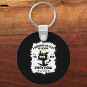 Cat I Survived 67 Days Of School Teachers Students Schlüsselanhänger (Vorderseite)