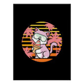 Cat Ice Cream Retro 90s Poster (Vorderseite)