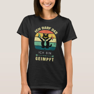 Cat Ich Bin Geimpft Pro Impfung Feierabend Retro T-Shirt