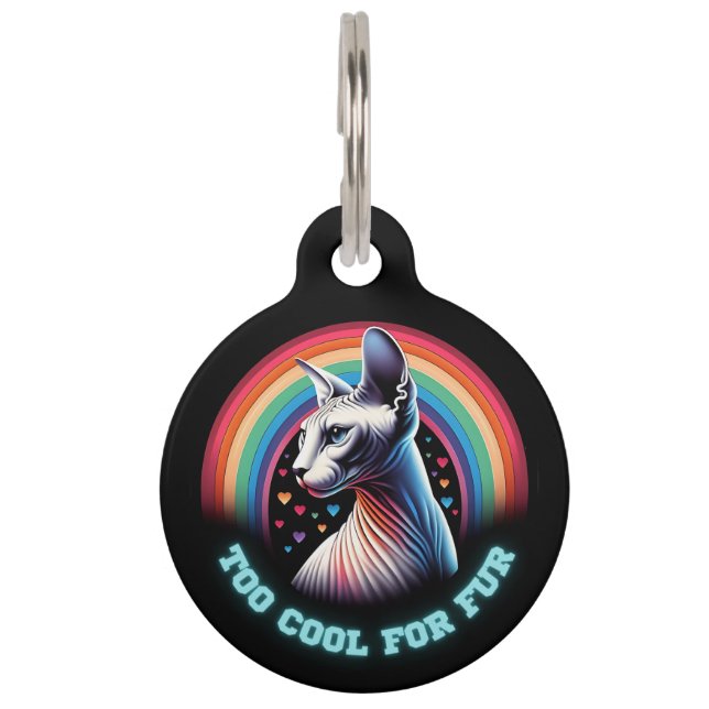 Cat ID Tag Personalisiert Sphynx Cat Name Haustiermarke (Vorderseite)