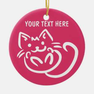 Cat Illustration benutzerdefinierte Farbschmuck Keramikornament