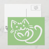 Cat Illustration benutzerdefinierte Postkarte (Vorne/Hinten)