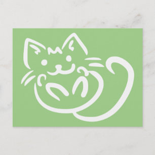 Cat Illustration benutzerdefinierte Postkarte
