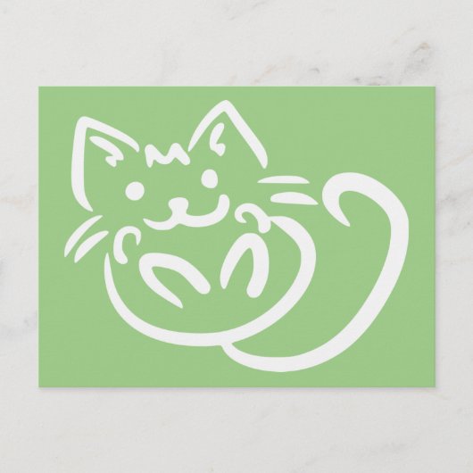 Cat Illustration benutzerdefinierte Postkarte (Vorderseite)