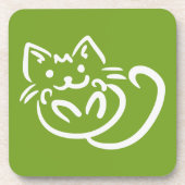 Cat Illustration benutzerdefinierte Untersetzer (Vorderseite)