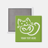 Cat Illustration benutzerdefinierter Farbmagnet Magnet (Vorderseite/Rückseite)