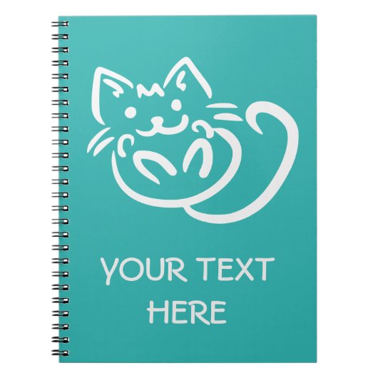 Cat Illustration benutzerdefiniertes Farbheft Notizblock (Vorderseite)