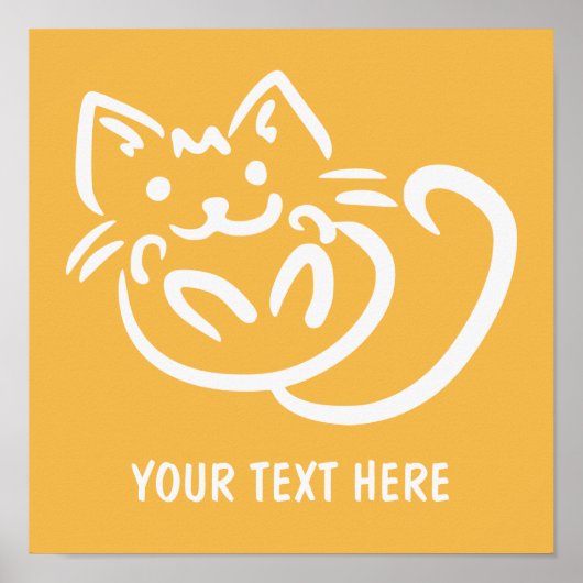 Cat Illustration benutzerdefiniertes Farbposter Poster (Vorne)