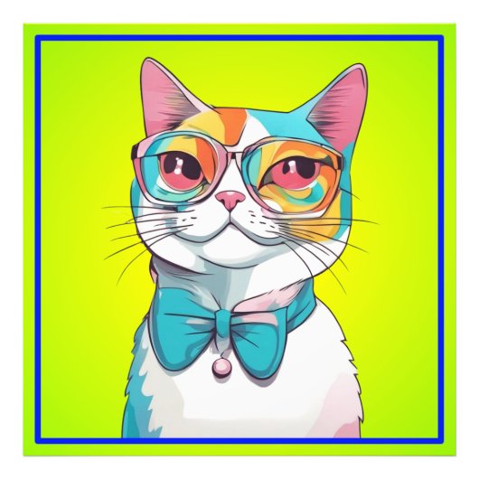 Cat Illustration Clipart Fotodruck (Vorne)