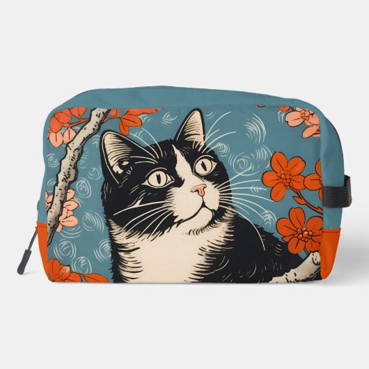 Cat Illustration Dopp Kit Waschbeutel (Rückseite)