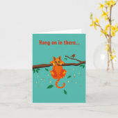 Cat illustration on card "Hang on in there" Karte (Gelbe Blume)
