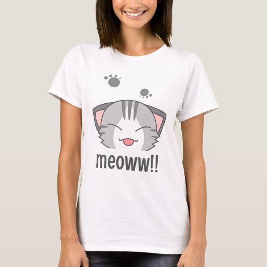 Cat Illustrative T - Shirt (Vorderseite)