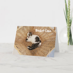 Cat in a Basket Greeting Card Karte