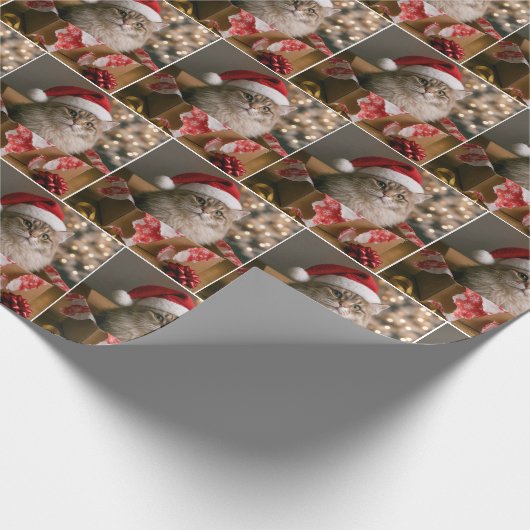 Cat In a Christmas Gift Box Geschenkpapier (Ecke)
