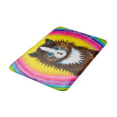 Cat in a Rainbow, Louis Wain Badematte (Schrägansicht)