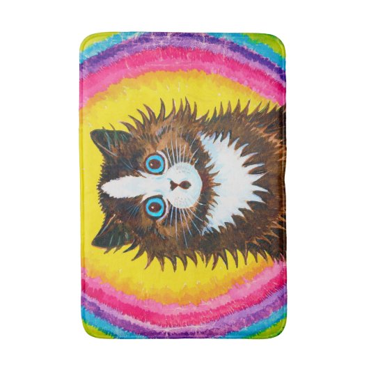 Cat in a Rainbow, Louis Wain Badematte (Vorderseite Vertikal)