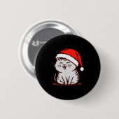 Cat In A Santa Hat  Button (Vorne & Hinten)