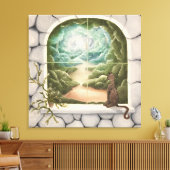 Cat in a Window Leinwanddruck (Insitu (Wohnzimmer))