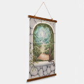 Cat in a Window Wandteppich Mit Holzrahmen (Gewinkelt)