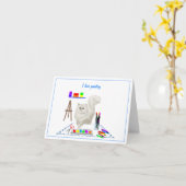 Cat in Art Studio Grußkarte oder Geschenk Karte (Gelbe Blume)