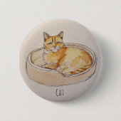 Cat In Bed Button (Vorderseite)