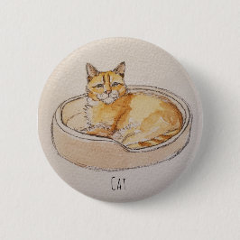 Cat In Bed Button