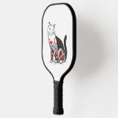 Cat in Cherry Blossom Tattoo Pickleball Schläger (Links)