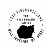 Cat in Circle Rücksendeadresse Briefmarke Gummistempel (Prägung)