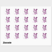Cat in Cone Perfect Pink Runder Aufkleber (Blatt)